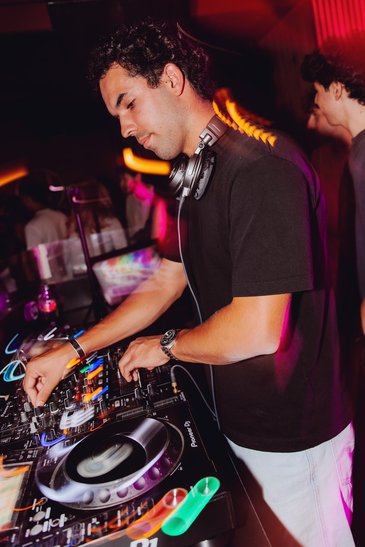 Jake Veeneman behind the decks