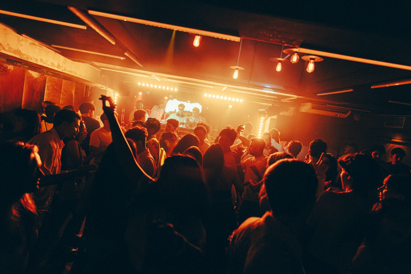 Crowd with hands up